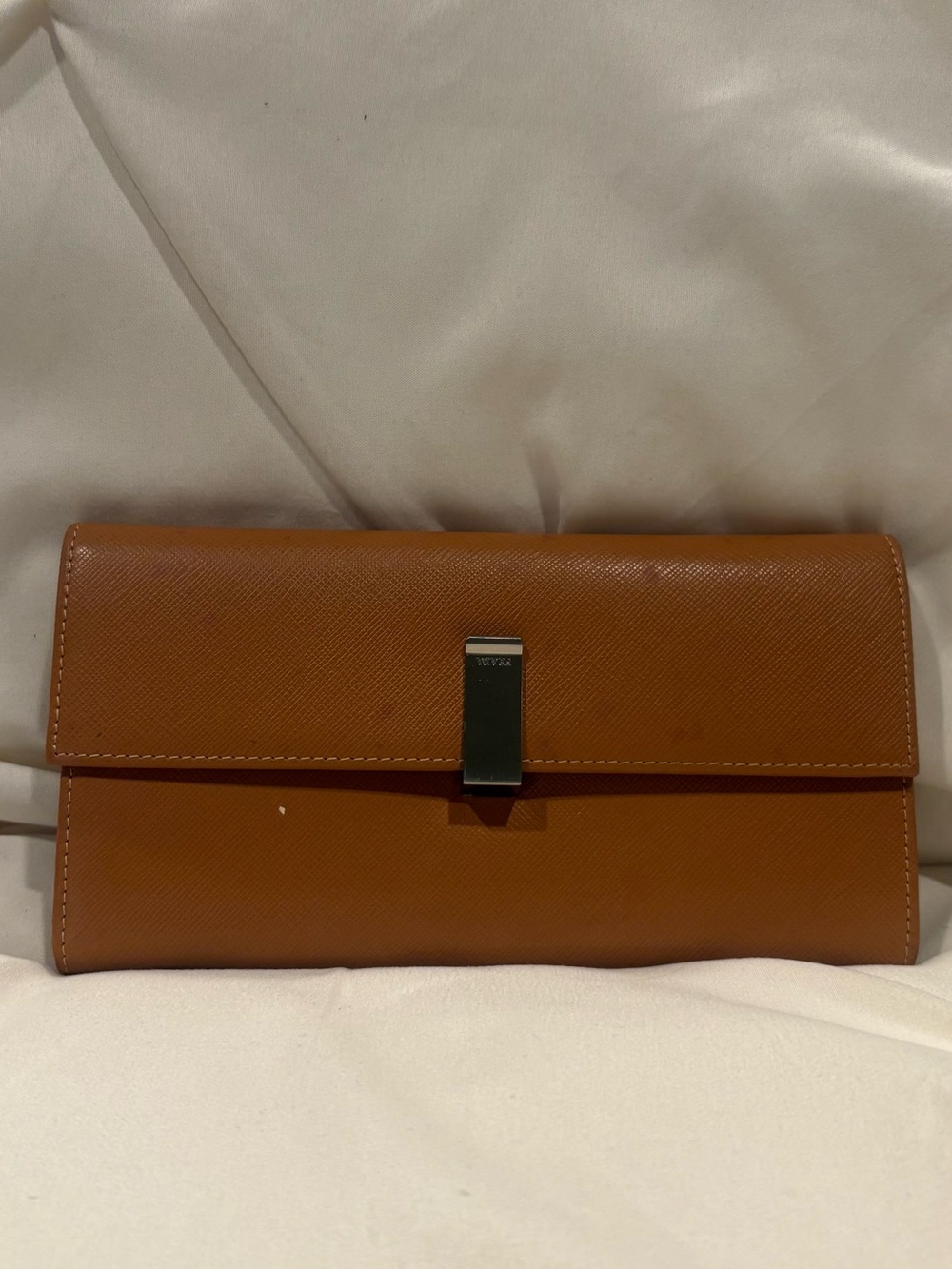Prada Tan Saffiano Leather Long Wallet